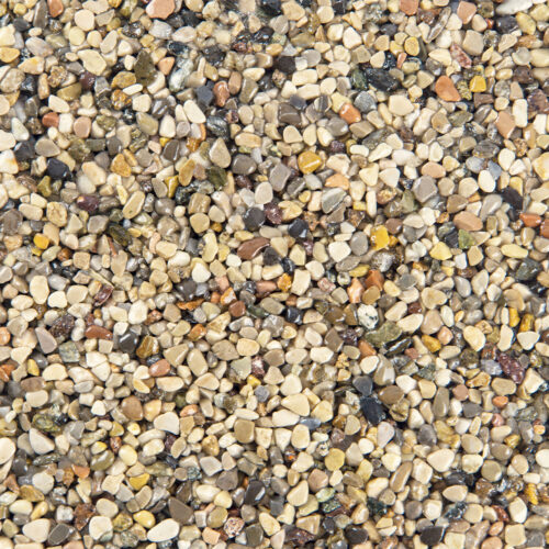 Nahaufnahme von buntem Stonelli Ferrara Steinmix mit 2-4 mm Körnung