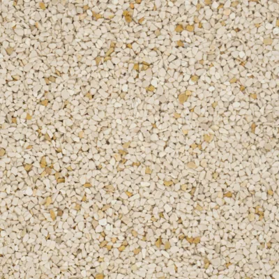 Nahaufnahme von beige-gelben Marmorkieseln in gleichmäßiger Anordnung