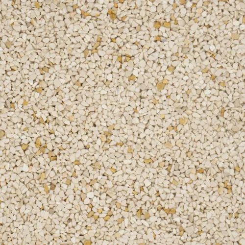Nahaufnahme von beige-gelben Marmorkieseln in gleichmäßiger Anordnung