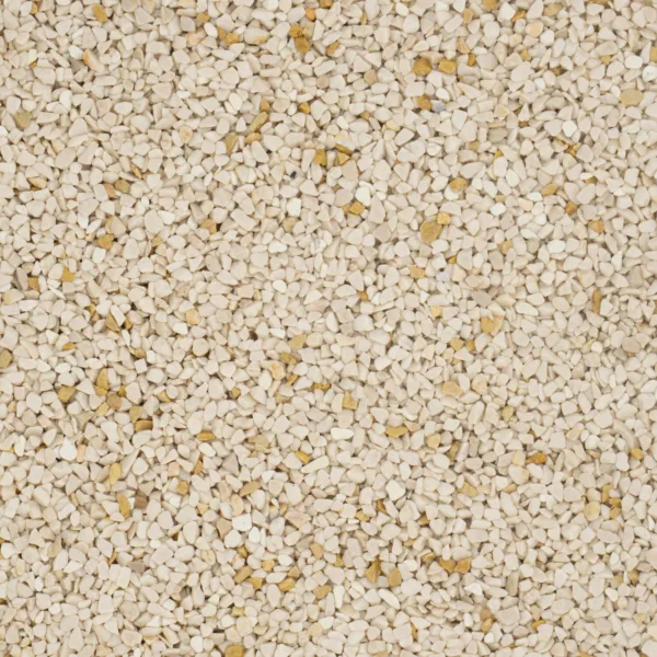 Nahaufnahme von beige-gelben Marmorkieseln in gleichmäßiger Anordnung
