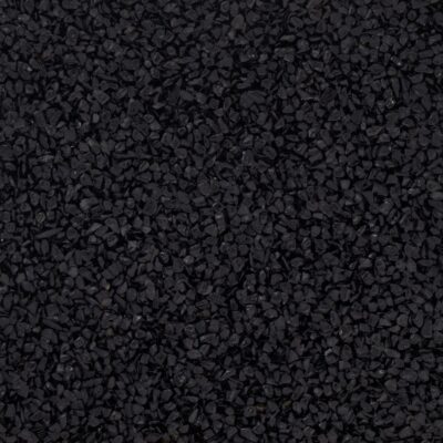 Nahaufnahme von schwarzem Marmorkies mit Körnung 4-7 mm