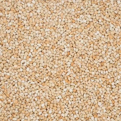 Nahaufnahme von beige-rosa Marmorkies mit 4-7 mm Körnung